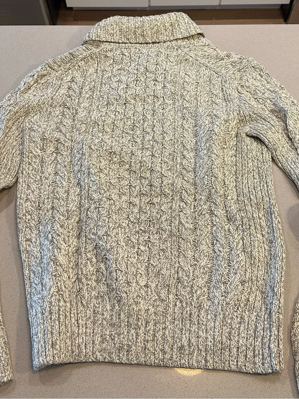 GAP Cream Heather Cable-Knit Cowl Neck Sweater
